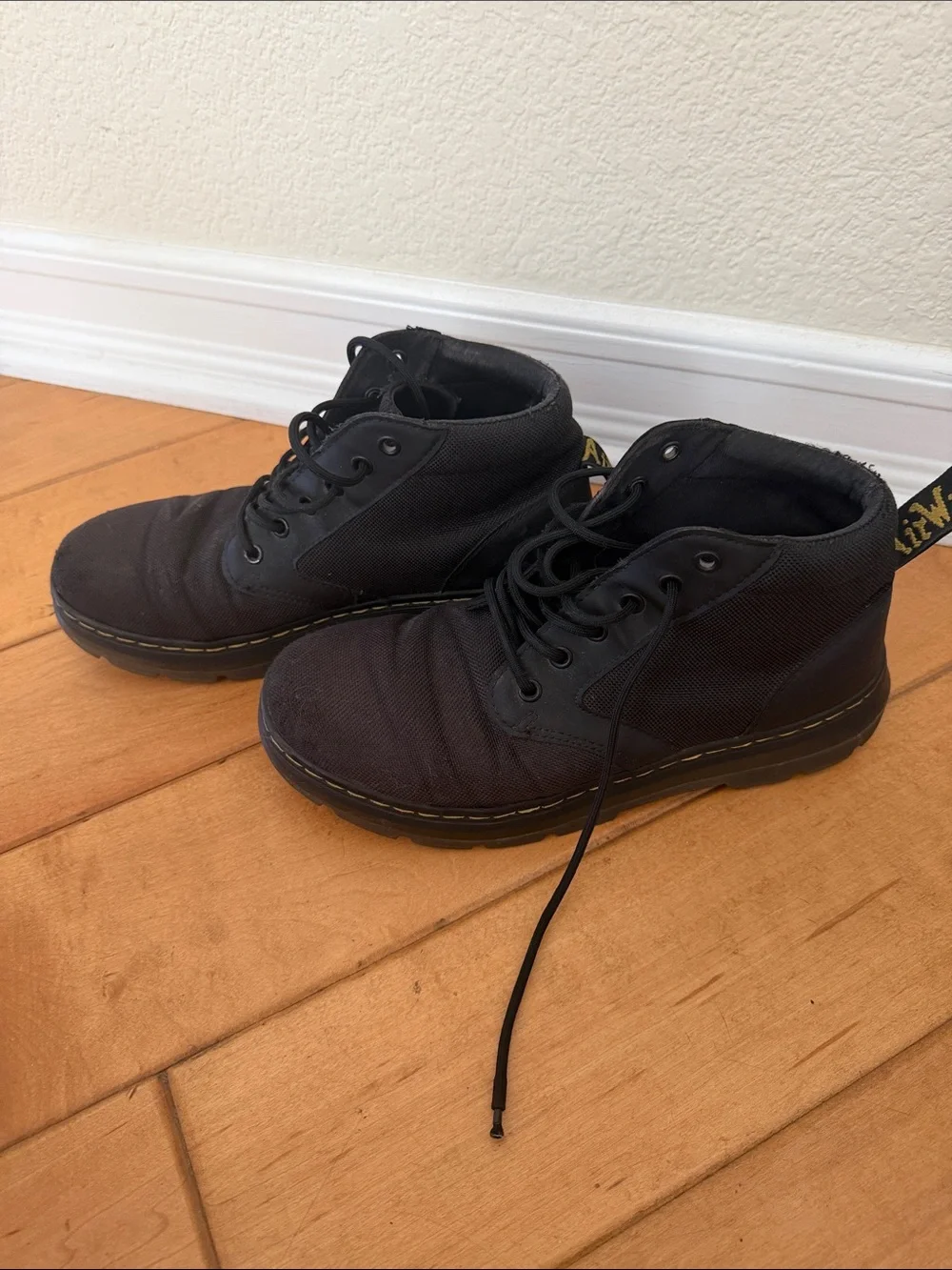Men's Dr. Martens Black Lace-Up Canvas Boots
